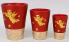 Набор 3 вазы Gold Motifs Red 16.5см, 13.6см, 9.5см