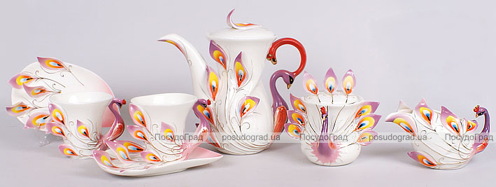 Кофейный сервиз Peacock Purple 15 предметов