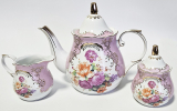 Чайный набор "Gold Tea Pink" чайник 1300мл, сахарница и молочник