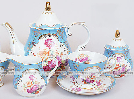 Чайний сервіз "Gold Tea Blue" 15 предметів 200мл