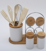 Набор кухонный Ceram-Bamboo 11 предметов спецовники и кухонные аксессуары на подставке