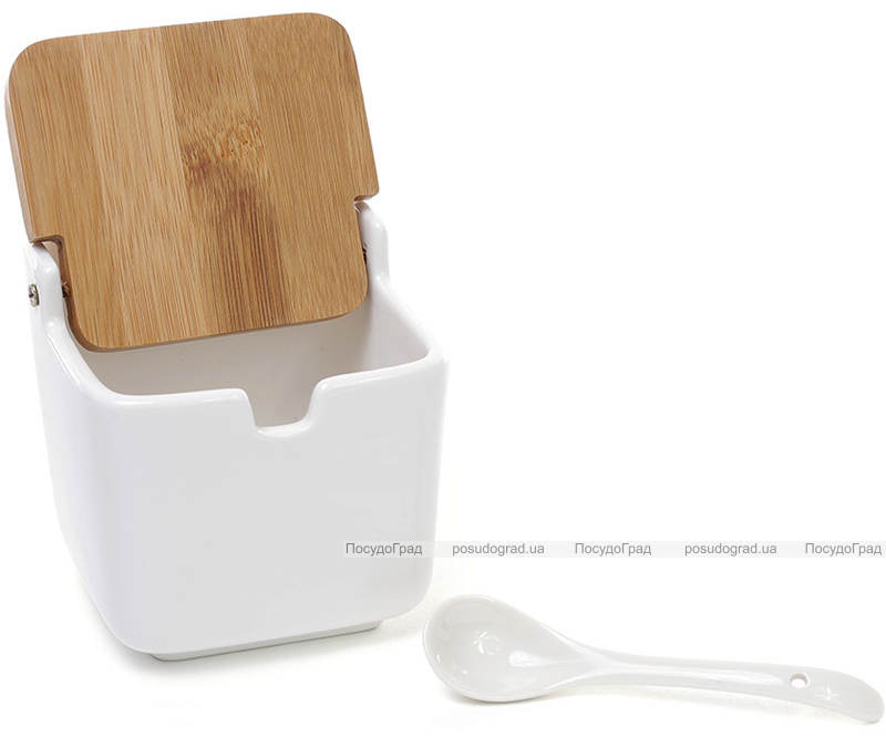 Цукорниця Ceram Bamboo 8.5х8.5х9см з відкидною кришкою і ложкою