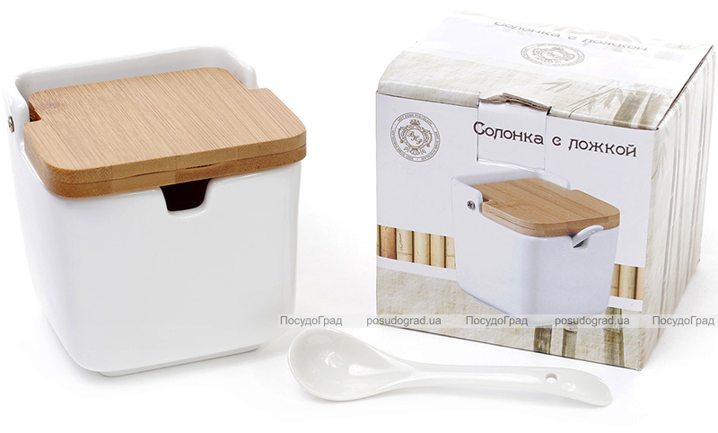 Цукорниця Ceram Bamboo 8.5х8.5х9см з відкидною кришкою і ложкою