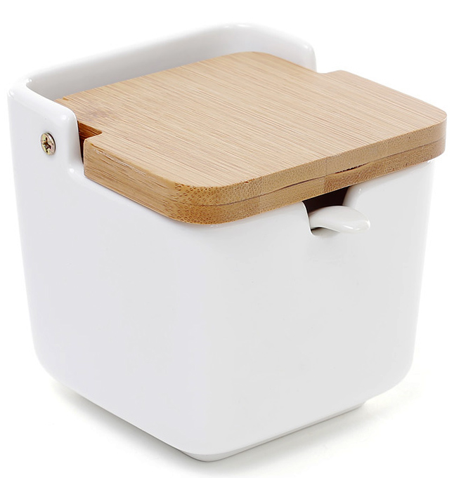 Цукорниця Ceram Bamboo 8.5х8.5х9см з відкидною кришкою і ложкою