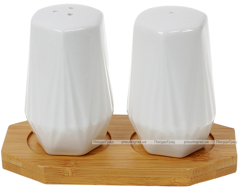 Набор для специй Nouvelle Home Coutle 13х6.5х8.5см, фарфор с бамбуком