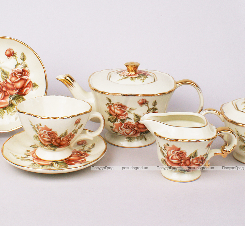 Чайный сервиз Cream Rose 220мл 15 предметов на 6 персон