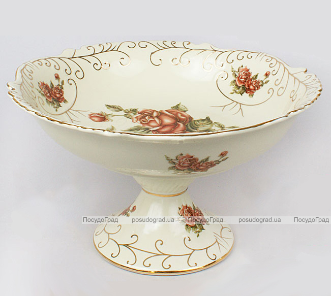 Блюдо на нозі (фруктовниця) Cream Rose Ø30см
