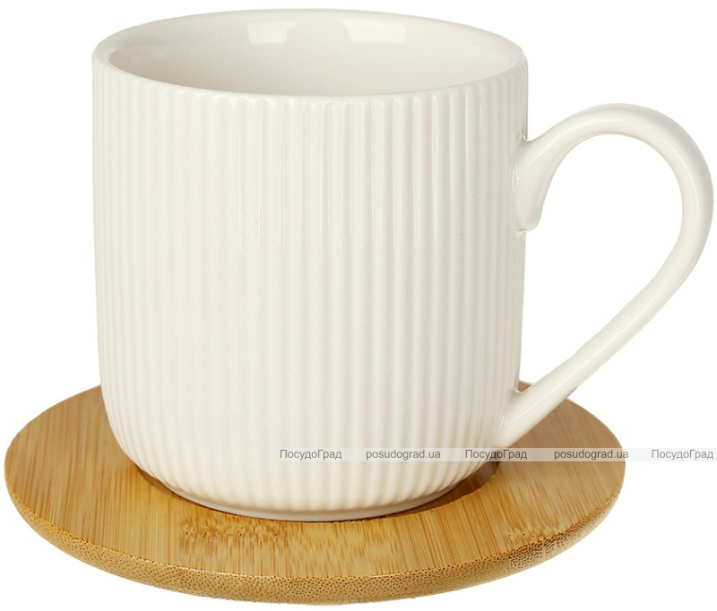 Чайный фарфоровый набор Ceram-Bamboo Grace на 2 персоны, 2 чашки 300мл и 2 блюдца