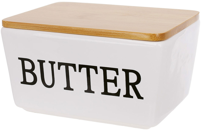 Маслянка (сирниця) керамічна Merceyl "Butter" 14х10см з дерев'яною кришкою
