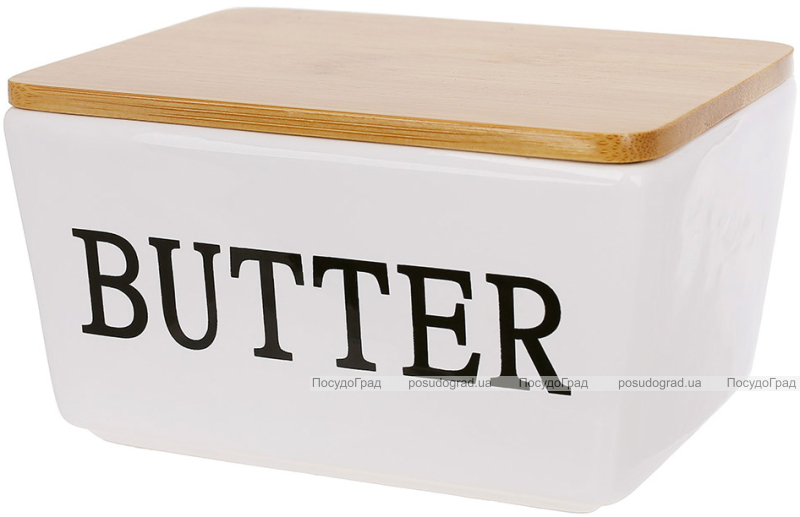 Маслянка (сирниця) керамічна Merceyl "Butter" 14х10см з дерев'яною кришкою
