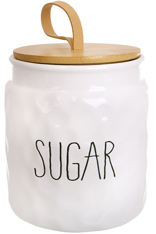 Банка керамічна Ceram-Bamboo "Sugar" 1л з бамбуковою кришкою
