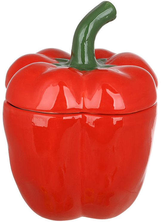 Банка керамічна "Pepper" 700мл, для сипучих продуктів, червоний перець