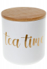 Банка Merceyl "Tea Time" 550мл керамическая с бамбуковой крышкой, белая