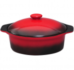 Каструля Bona Red&Black керамічна 30х20см овальна з кришкою