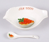 Икорница Bona Sea Food 16см с фарфоровой ложкой