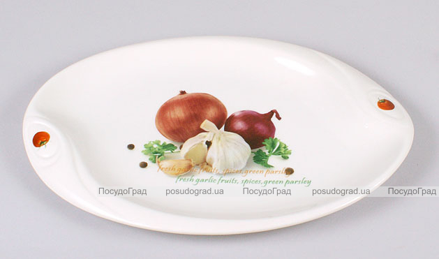 Блюдо сервировочное Bona Fresh Salad "Лук чеснок" овальное 30х20см