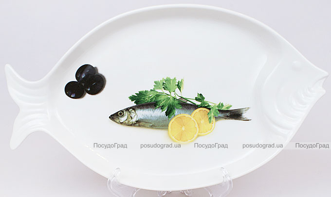 Блюдо для рыбы Sea Food "Оливки, лимон и зелень" 30х17см