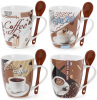 Кружка порцелянова "Retro Coffee" 350мл з керамічної ложкою, в подарунковій коробці