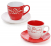 Набір 2 чашки "Mokko Coffee Red" 250мл з блюдцями, червоні