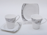Чайный подарочный набор Silver Glade-77 2 чашки 210мл с блюдцами