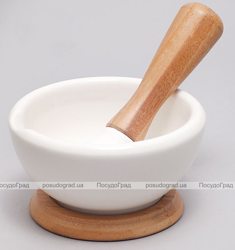 Ступа порцелянова з товкачем Ceram-Bamboo 12,2см