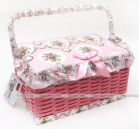 Шкатулка для рукоділля "Весна в Парижі Pink Basket", 25x18.5x14см