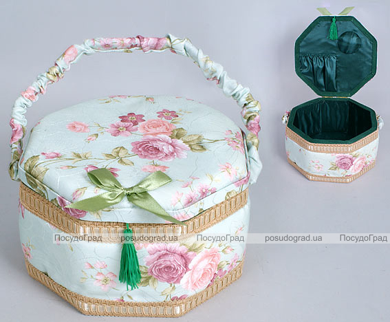 Шкатулка для рукоділля "Весна в Парижі Delicate Rose Hexagon", 23.5x23.5x14см