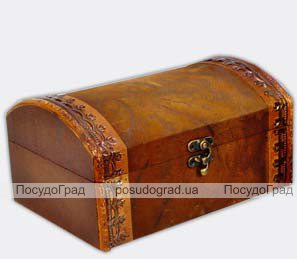 Набір з двох дерев'яних шкатулок "Скринька Кофр Мармуровий", 22x15x11см і 18x11x8см