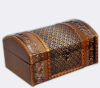 Набір з двох дерев'яних шкатулок "Скринька Кофр Ажурна Ковка", 22x15x11см і 18x11x8см