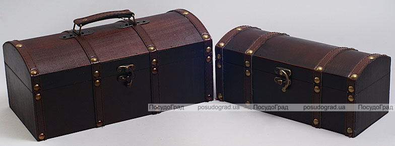 Набір з двох дерев'яних шкатулок "Скринька Дорожня Поклажа", 28x14x12см і 24x10x10см