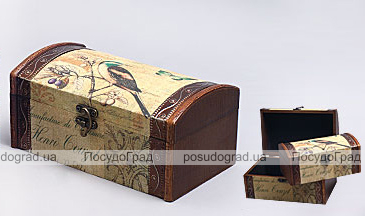 Набір з двох дерев'яних шкатулок "Дуардін Птах на Вєтці", 26x16x13см і 22x12x10см