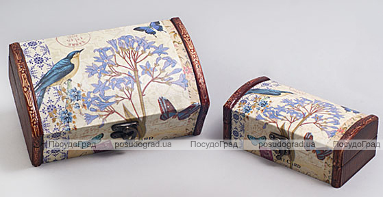 Набір з двох дерев'яних шкатулок "Дуардін Агапантус", 18x11x7см і 14x7x6см
