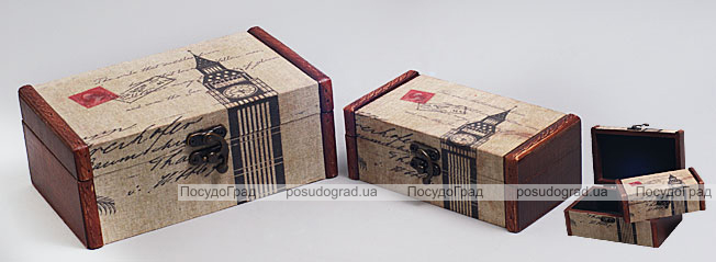 Набор из двух деревянных шкатулок "Дженнифер Big Ben", 18x11x7см и 14x7x5см