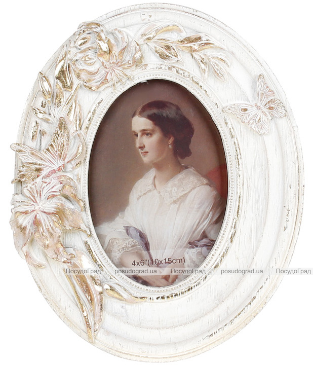 Фоторамка Tudor "Лілія" для фото 10х15см (білий із золотом)