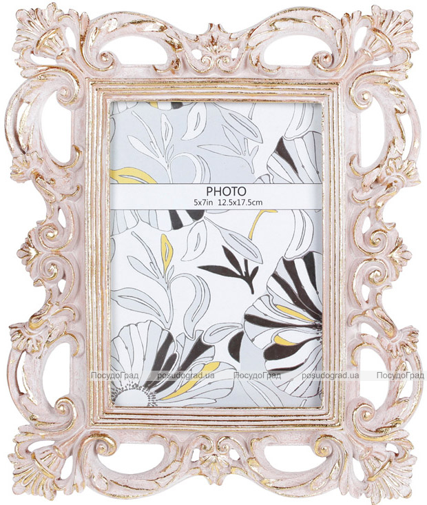 Фоторамка Shabby Chic «Antique Gold» Pink для фото 12х17см, полістоун