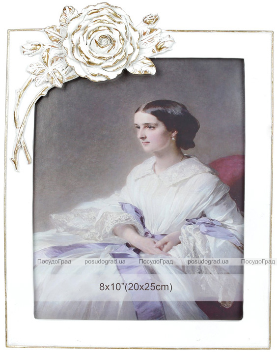 Фоторамка Viljandi «Rose Flower» White для фото 20х25см, полістоун