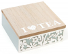 Коробка-шкатулка "I Love Tea" для чаю та цукру 4-х секційна 15x18x6.5см