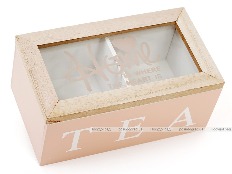 Коробка-шкатулка "I Love Tea" для чаю та цукру 2-х секційна 16x9x7см