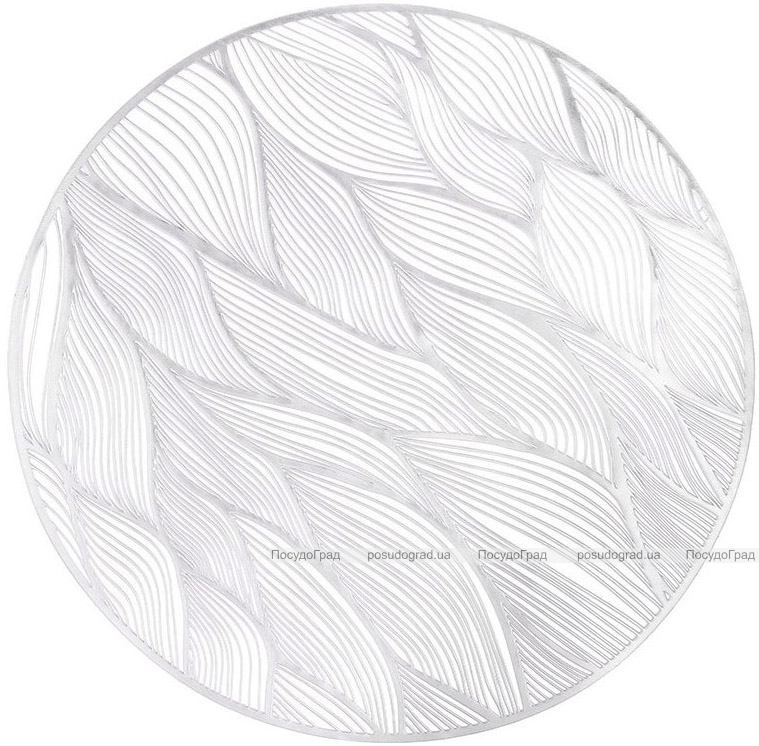 Набор 4 сервировочных коврика Margrese Doily Modern Ø38см, плейсмат (подтарельники), серебро