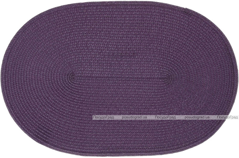 Набор 4 сервировочных коврика Casual Oval фиолетовый 44х30см, плейсмат (подтарельники)