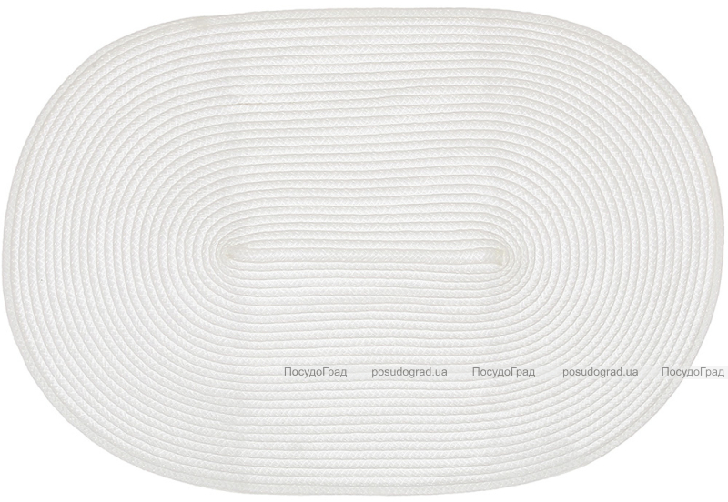 Набор 4 сервировочных коврика Casual Oval белый 44х30см, плейсмат (подтарельники)