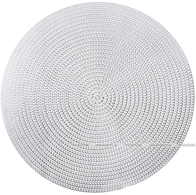 Набор 4 сервировочных коврика Doily Silver Ø38см, плейсмат (подтарельники), золото