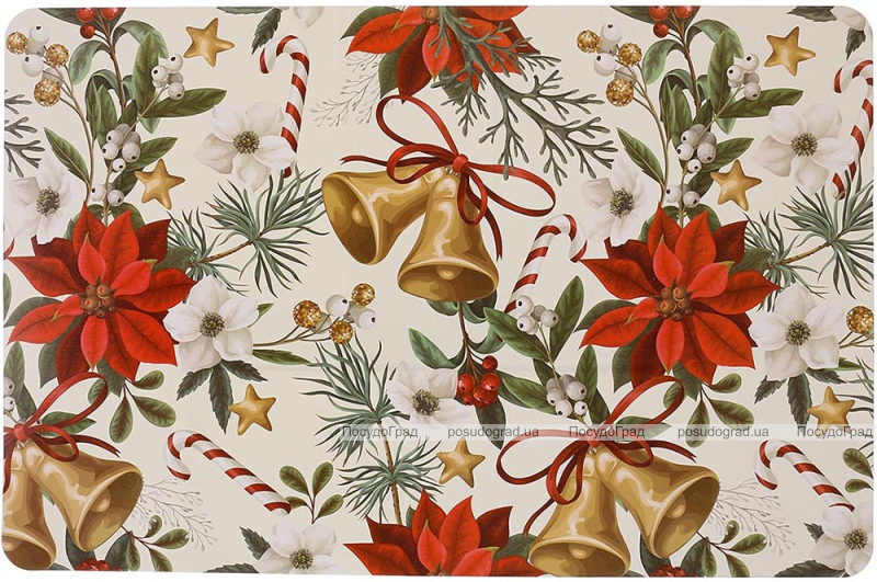Набор 12 сервировочных салфеток 28x43см, подтарельники Happy Holidays-88, полипропилен