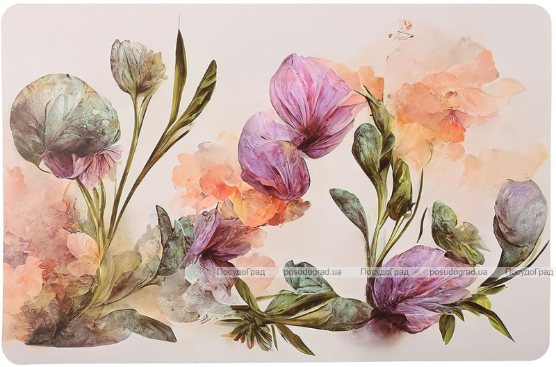 Набор 12 сервировочных салфеток 28x43см, подтарельники Floral-099, полипропилен