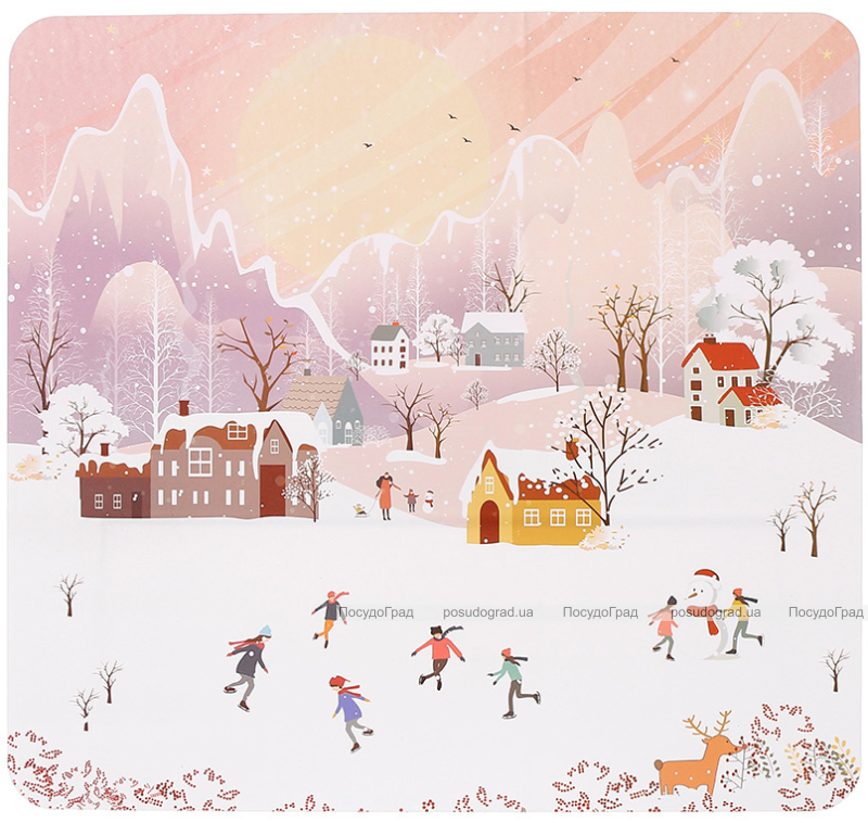 Набор 12 сервировочных салфеток 28x30см, подтарельники Happy Holidays-114, полипропилен