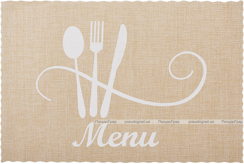 Набор 12 сервировочных ковриков Doily Menu 30х45см, плейсмат (подтарельники), песочный