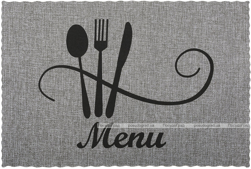 Набір 12 сервірувальних килимків Doily Menu 30х45см, плейсмат (подтарельники), графіт