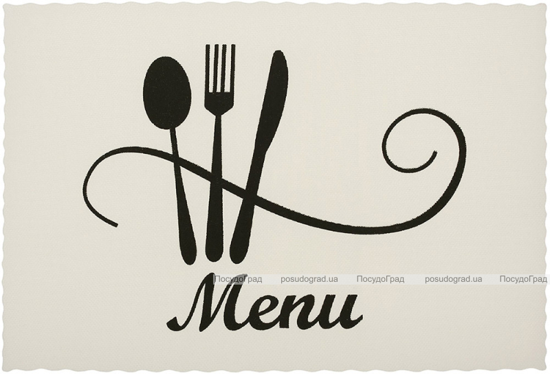 Набір 12 сервірувальних килимків Doily Menu 30х45см, плейсмат (подтарельники), молочний