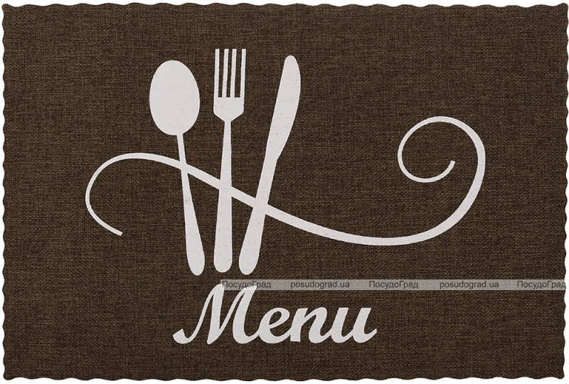 Набор 12 сервировочных ковриков Doily Menu 30х45см, плейсмат (подтарельники), коричневый