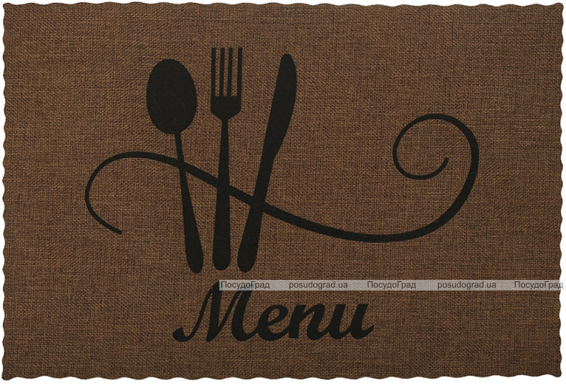 Набір 12 сервірувальних килимків Doily Menu 30х45см, плейсмат (подтарельники), коричневий